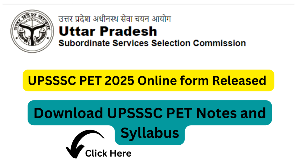 upsssc pet notes 2025, syllabus online form
