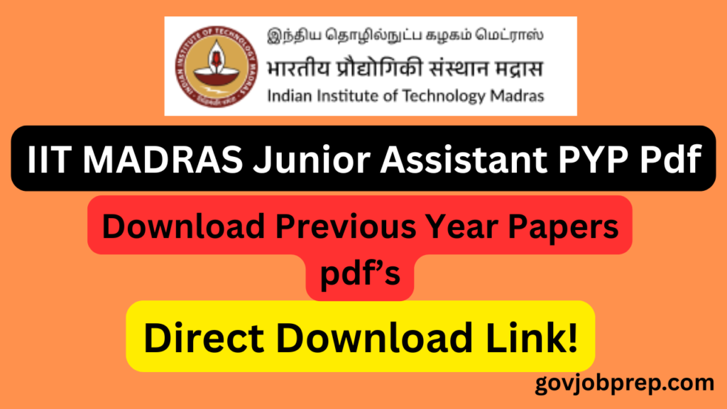 iit madras junior assistant previous year paper