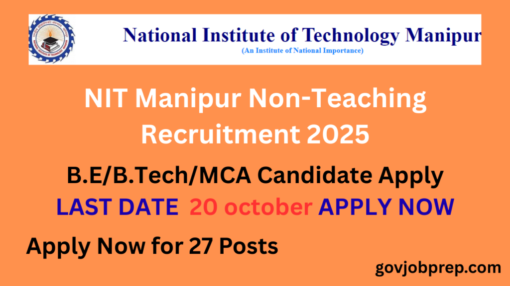 NIT maniur non teaching recruitment 2025