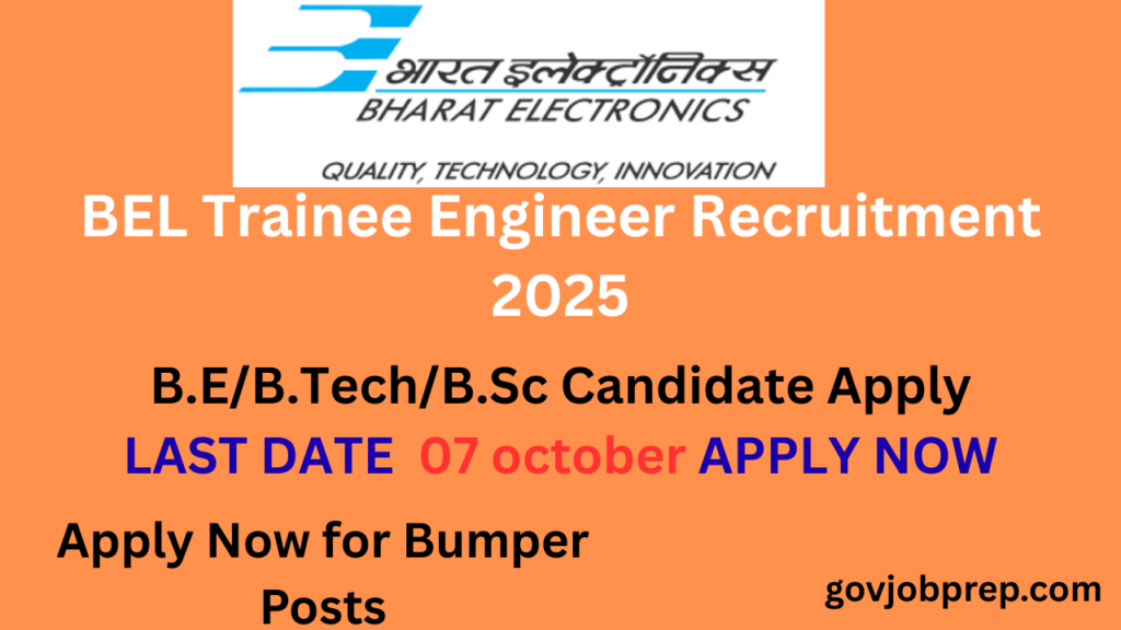 BEL Trainee Engineer Recruitment 2025